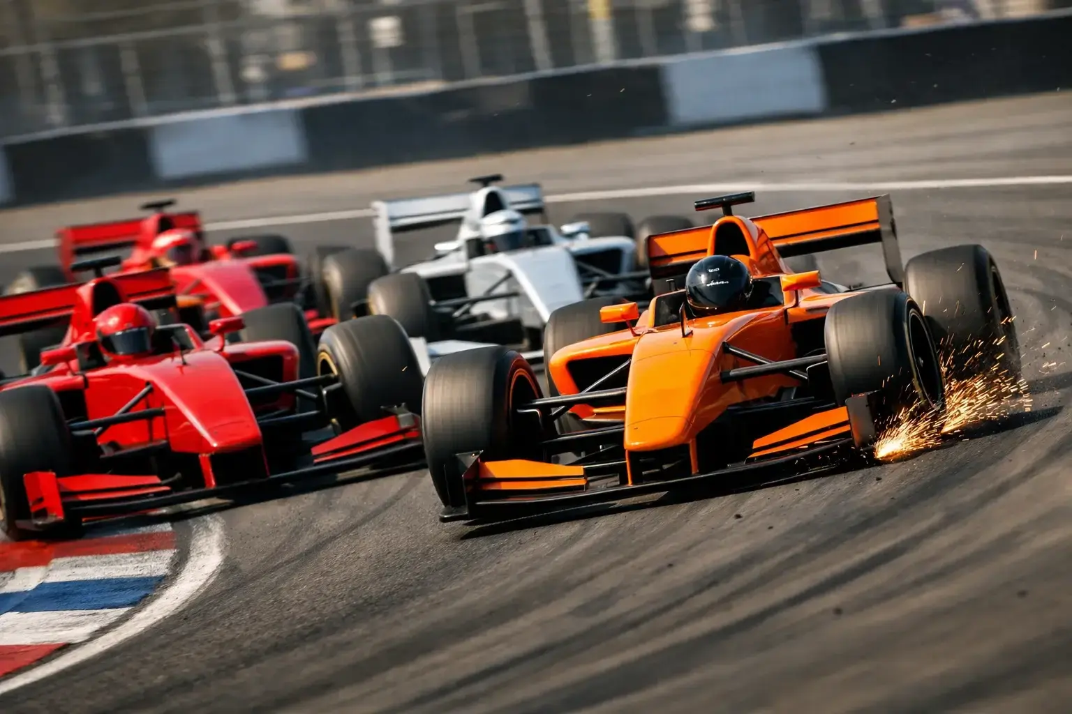 F1-race actie met dynamische snelheidssuggestie