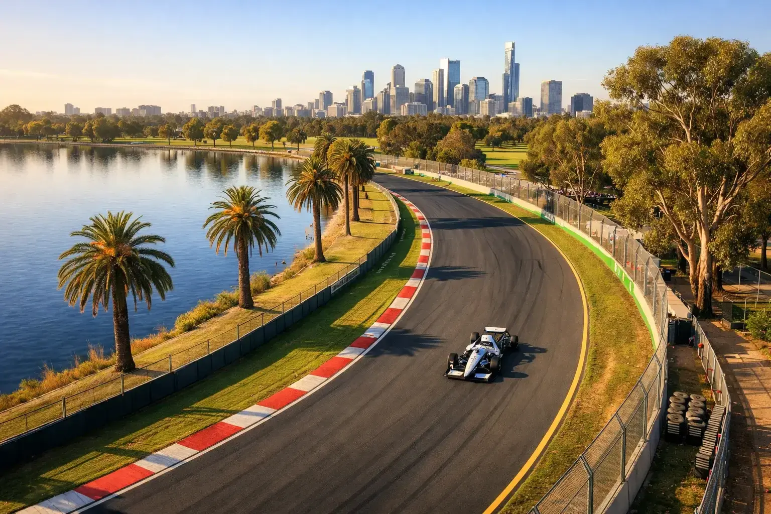 Albert Park Circuit Melbourne met F1-bolide